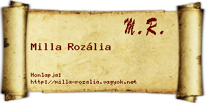 Milla Rozália névjegykártya