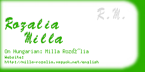 rozalia milla business card